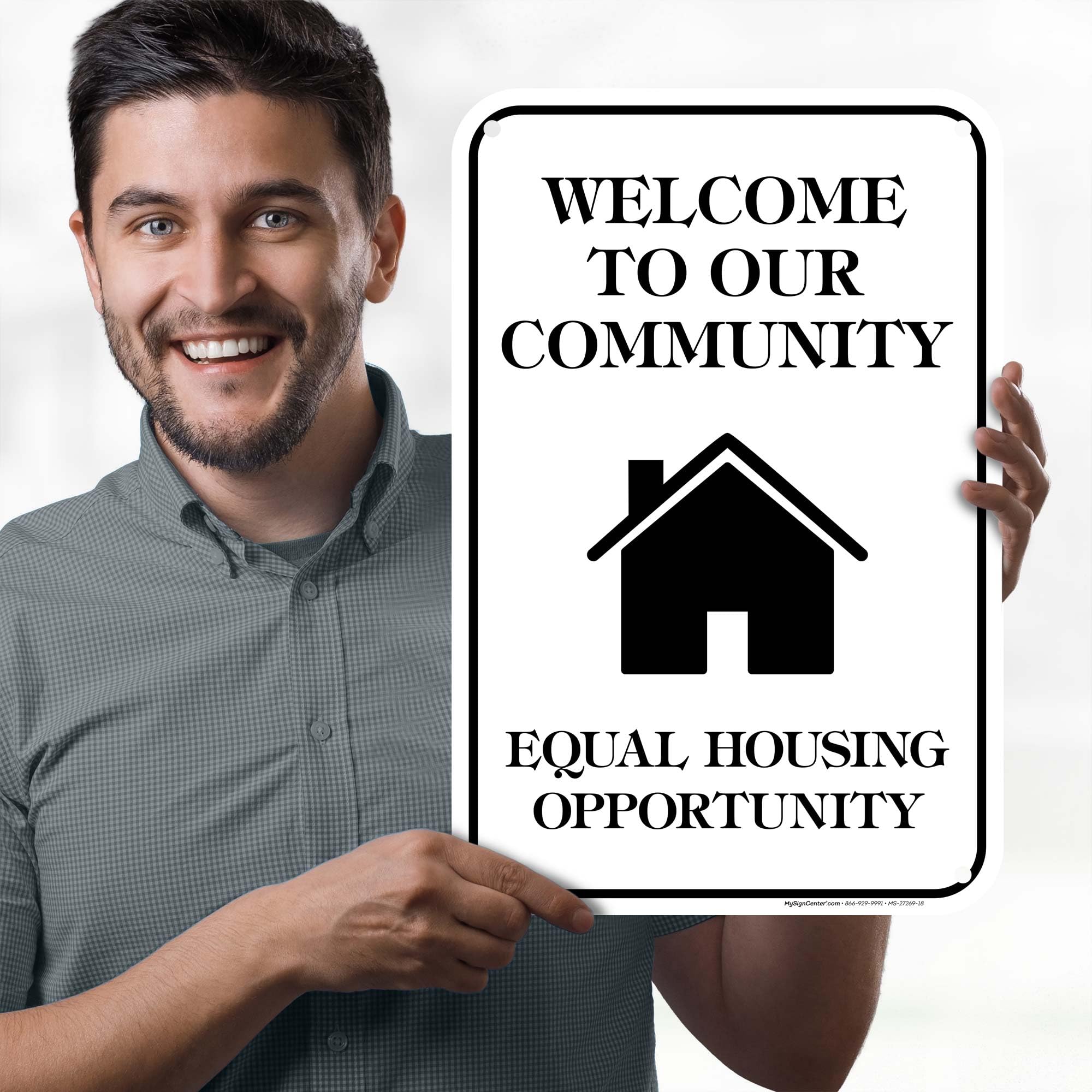 Equal Housing Opportunity Sign (Silver Brush Aluminium...