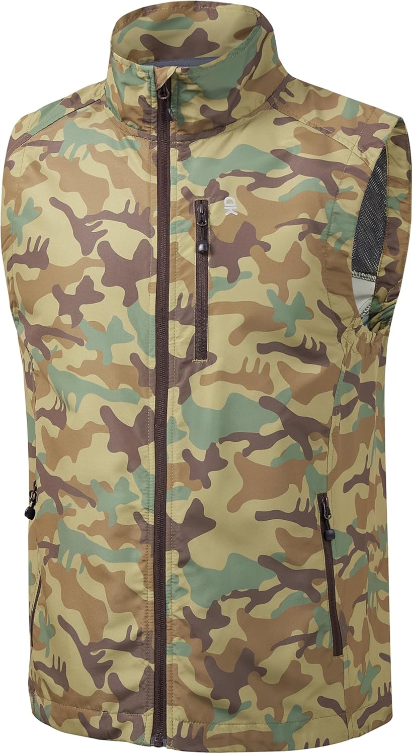 Little Donkey Andy Men's Lightweight Quick Dry Vest Packble Outerwear Sleeveless Windproof Jacket for Golfing Cycling Running