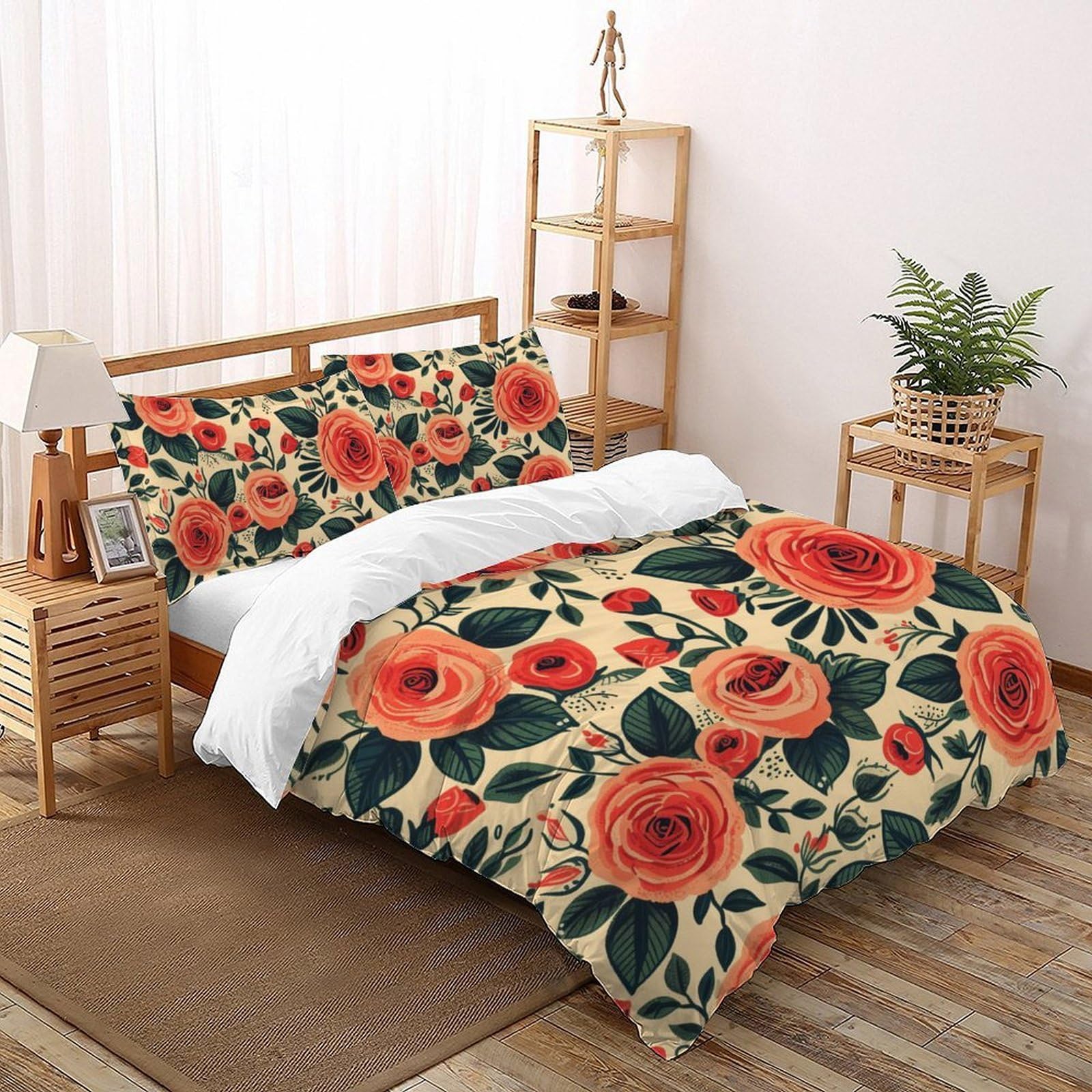 Parure de lit rose avec housses de couette 3D pour chambre d'enfant moderne