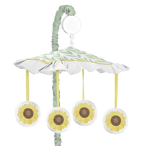 Sweet Jojo Designs Amarillo, verde y blanco Girasol Boho Floral Girl Baby Nursery Musical Crib Mobile - Granja Acuarela Flor disponible en Yaxa Colombia