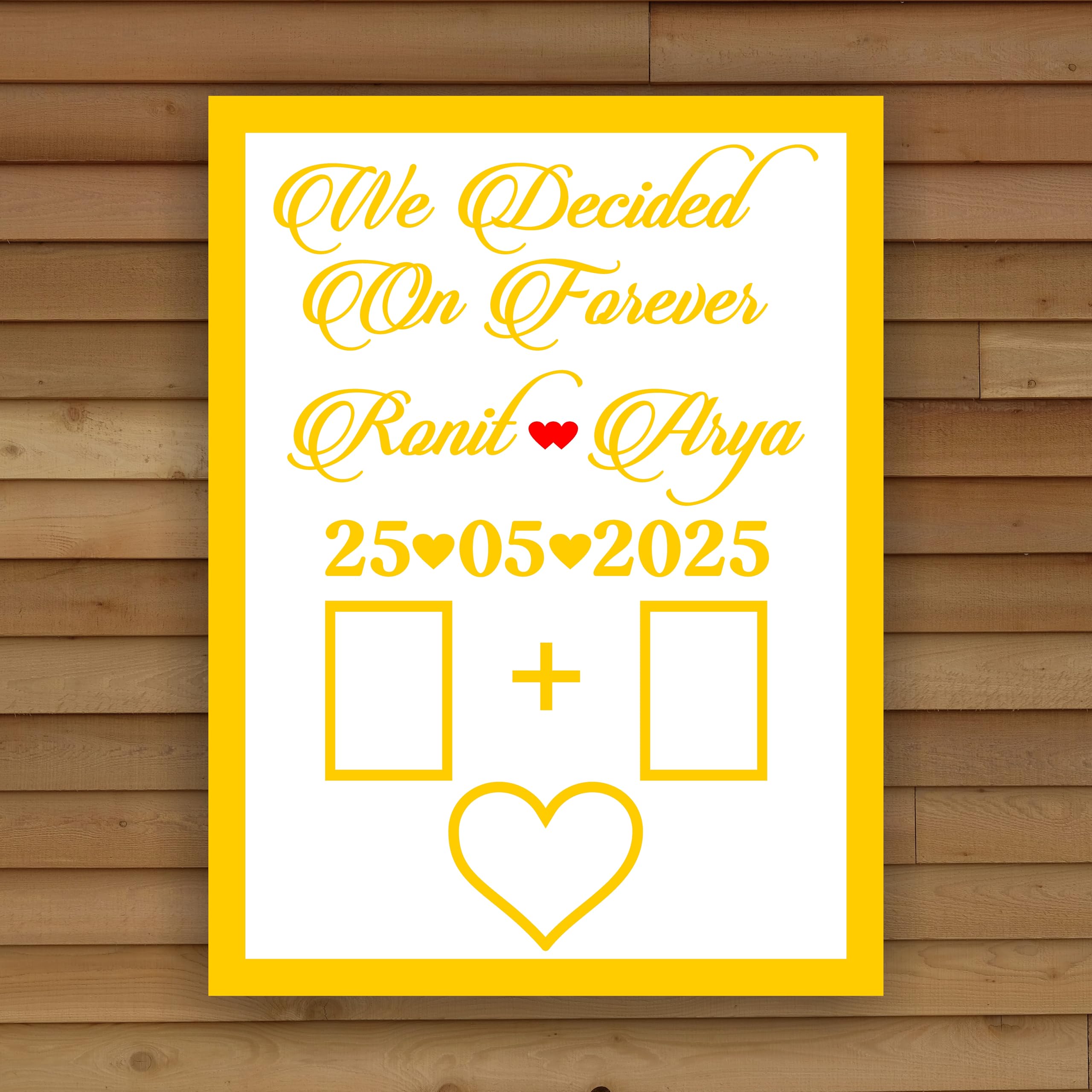 ABAJ Acrylic Big Size Couple Thumb Gift Wall Art Frame for Wedding Couples, Anniversary, Engagement | Personalized 3D Embossed Text with Fingerprint | Golden Glass Letters | Nikah Nameplate | Size 31*23 cm (KEVAL) — Amazon image 9