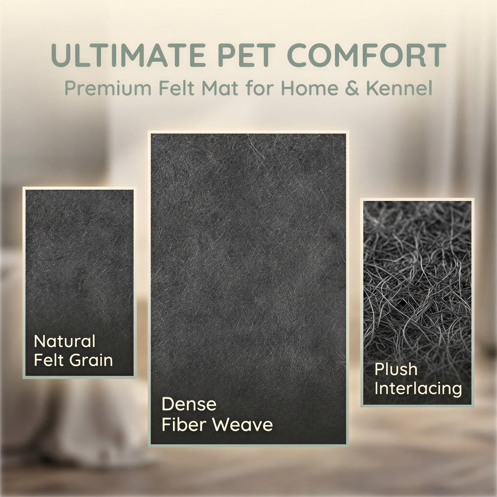 Tapis pour Cage pour Chien, Tapis de Protection sous Cage, rectangulaire Gris foncé pour Niche, Feutre Lavable et réutilisable, pour Fond de Cage et Protection du Sol intérieur