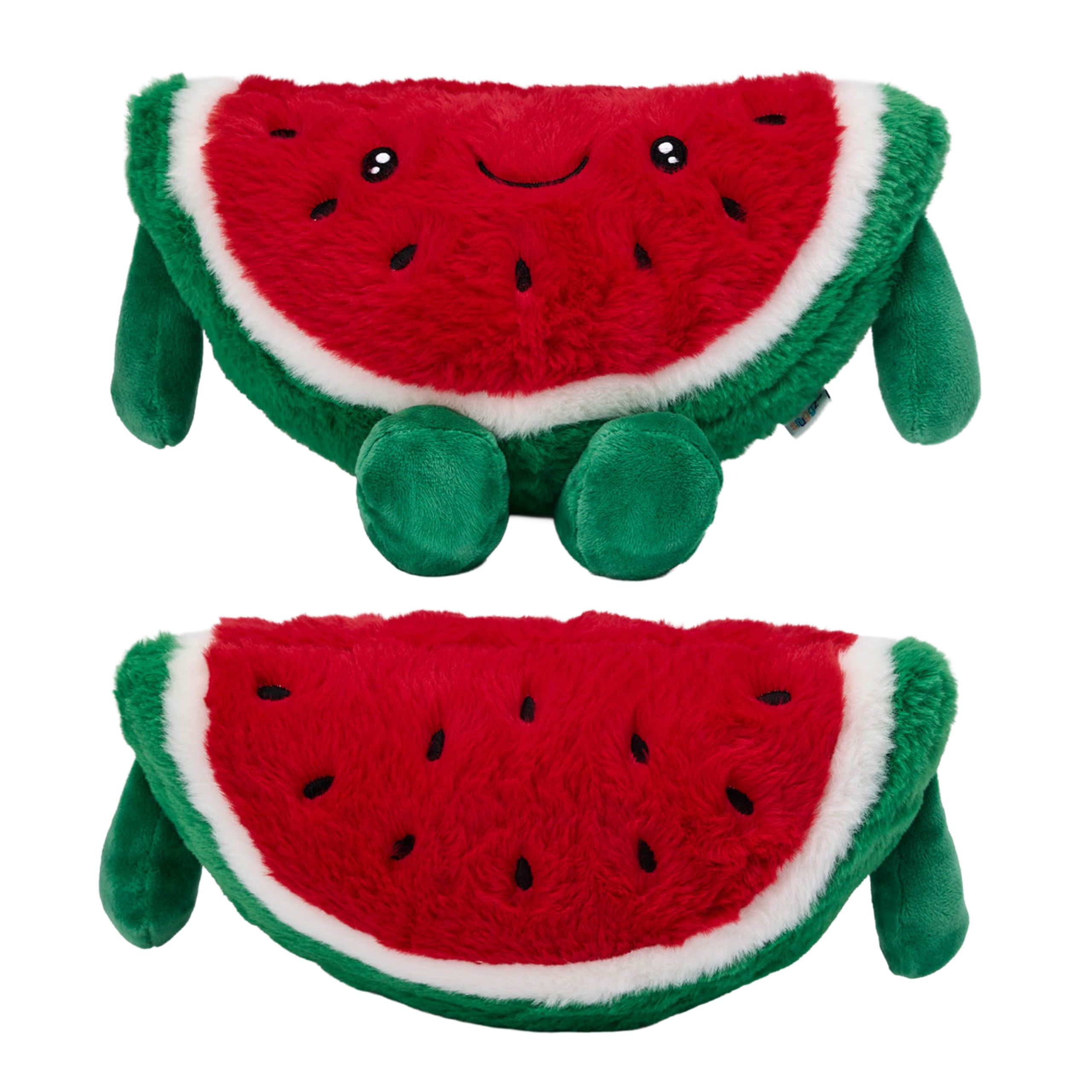 Snuggz Watermelon Weighted Plush Soft Toy 0.8kg - Plush Pillow for Cuddle Comfort, Cute Stuff for Kids - Calming Weighted Cuddly Toy Companion for Cosy Rest