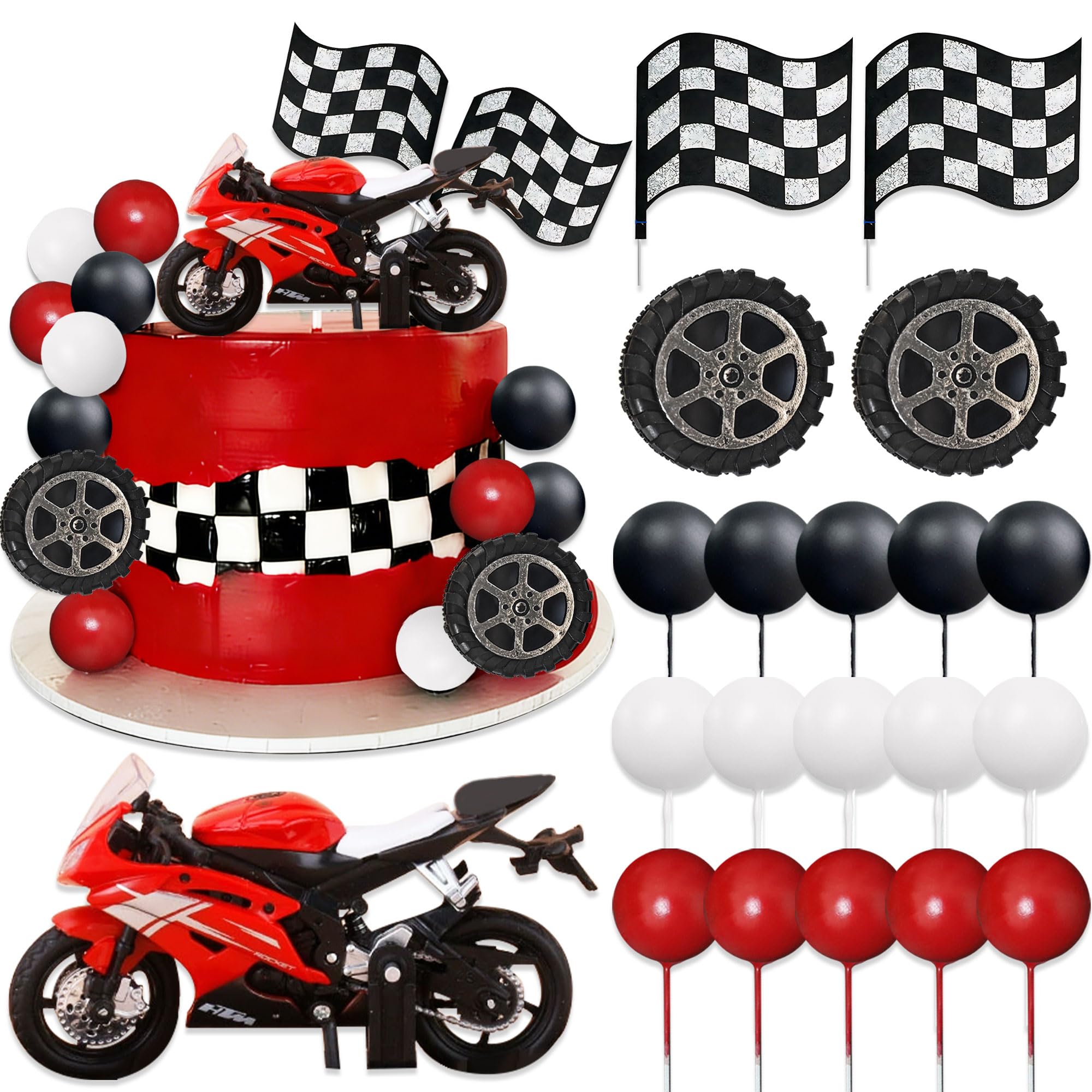 Dirt Bike Party Decorations Motorbike Cake Decoration Motorcycle Man Birthday for Dirt Bike Shower Decor