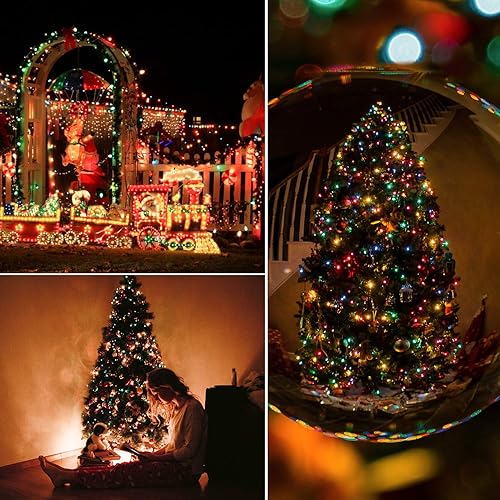 Miniatura 7 de C9 Juego de luces de cadena de Navidad transparente, luces de árbol de Navidad, luces de techo al aire libre para patio, jardín, vacaciones,