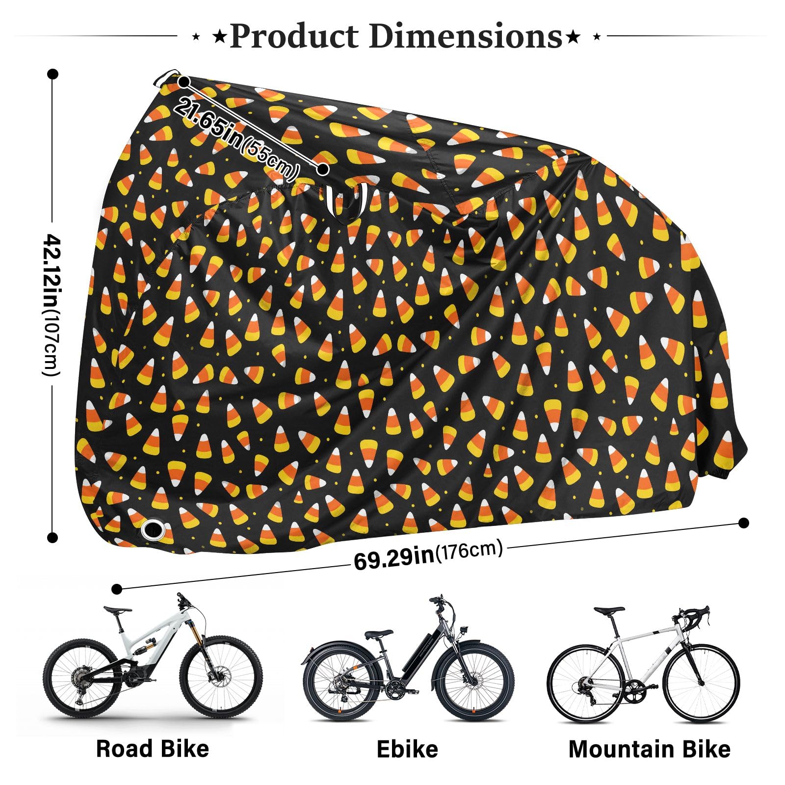 Copertura impermeabile per bici da esterno per ciclomotore, resistente e antivento, protezione solare per mountain bike e bici da strada, motivo a pois