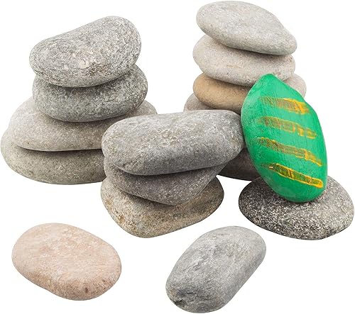 Miniatura 8 de LANIAKEA 20 rocas de río para pintura, rocas de río de 3 a 5 pulgadas para artes, rocas multicolor para niños, proyectos de manualidades y