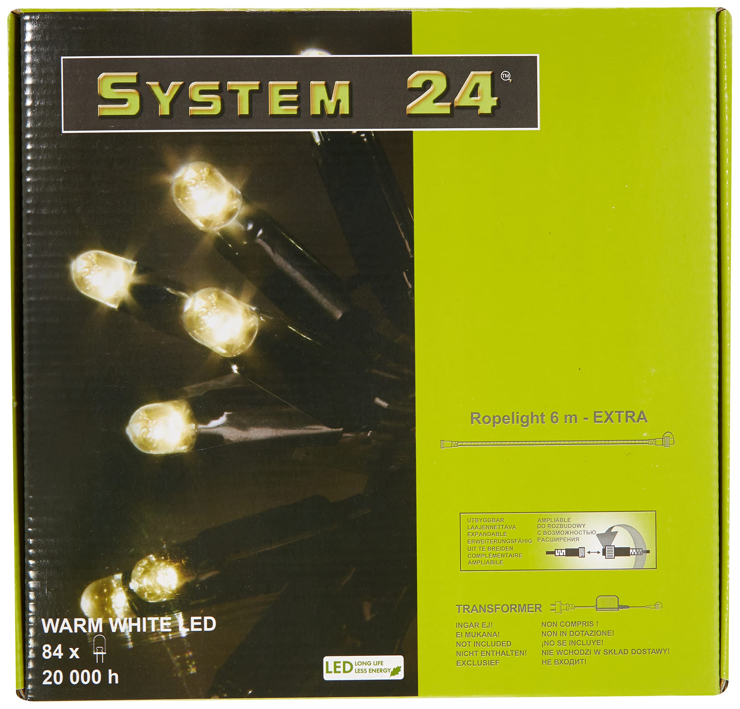Best Season LED Lichtschlauch 6 m – System 24 Erweiterung, 126 LEDs warmweiß, Außen Weihnachtsbeleuchtung, Transparent, IP44, 2,6 W, Länge 600 cm