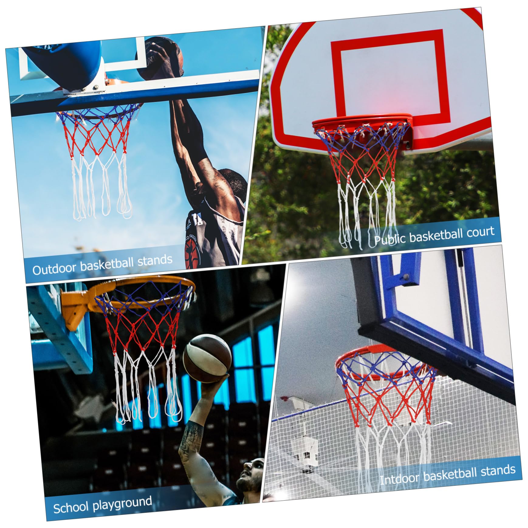 NAMOARLY Replacement Basketball Nets 2pcs Woven Nylon Weatherproof Basketball Hoops