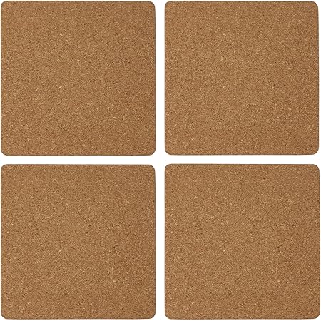 Lot De 4 Dessous De Verre Ronds En Liège Pour Poêles