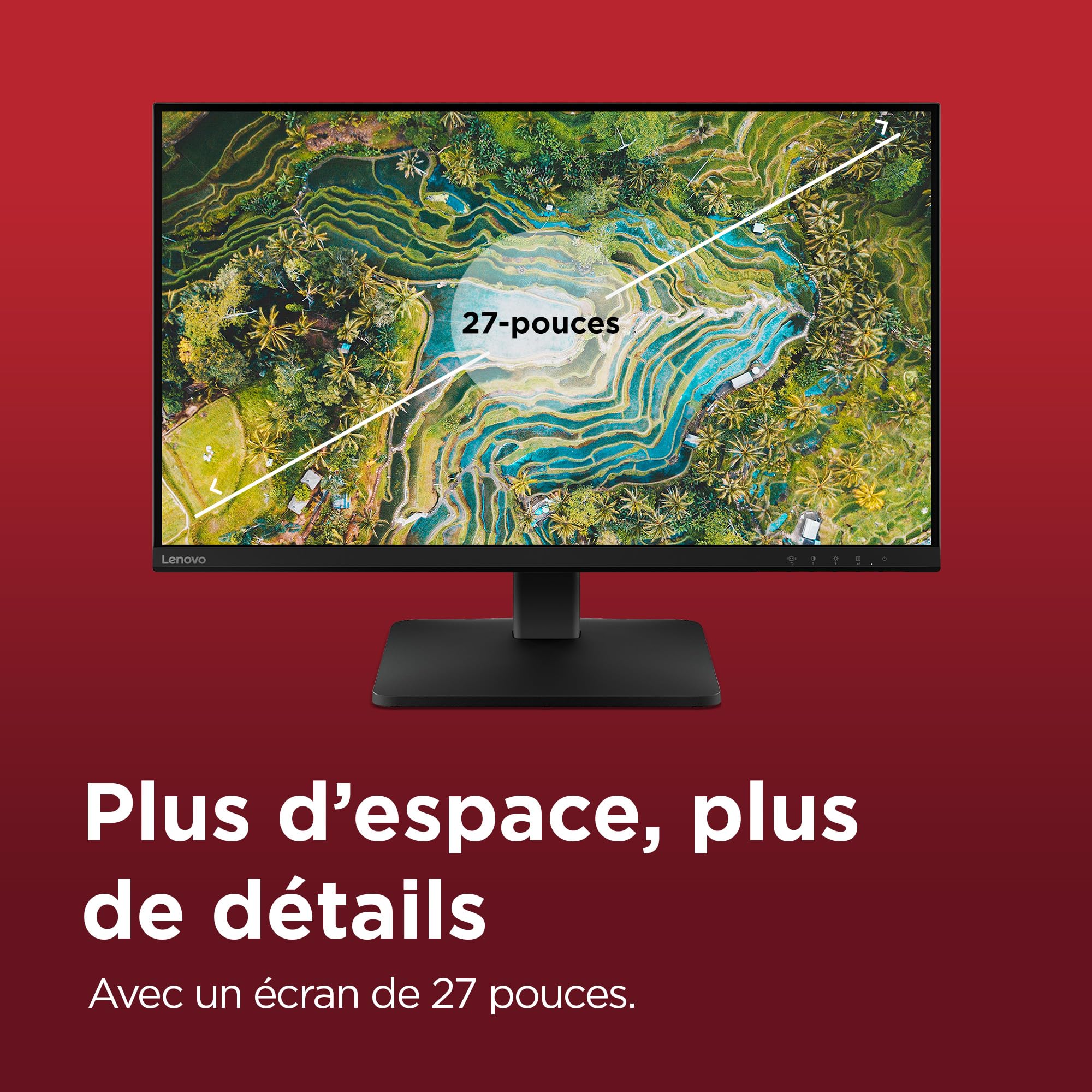 Image secondaire de Lenovo L27qe - Écran QHD 27'' IPS 100 Hz avec Câble HDMI