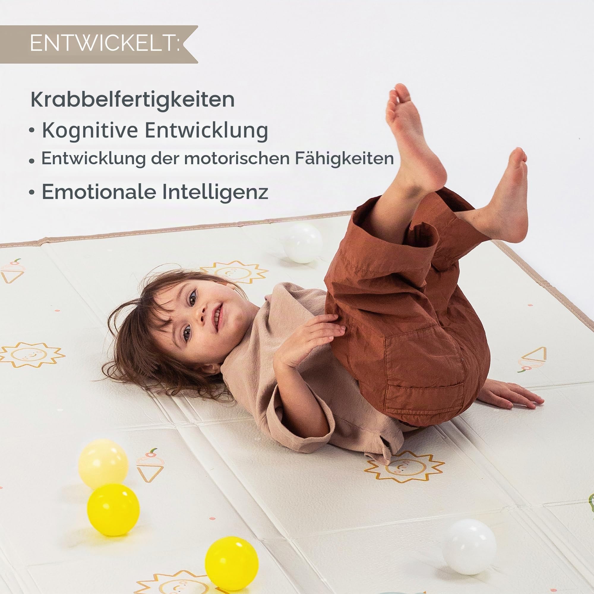 Taf Toys 13505 - Schaumstoffmatte für Babys mit Rändern - Wasserfest und Wendbar, Größe 180x150 cm, Dicke 0,6 cm, Inkl. Transporttasche – Komfort und Sicherheit für Ihr Baby