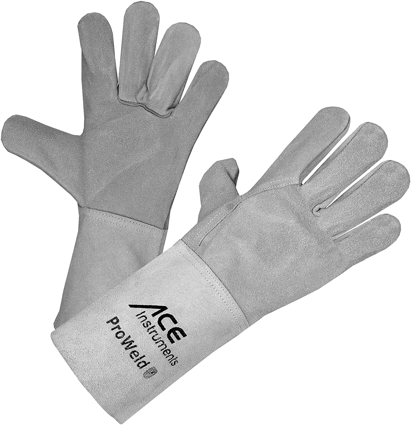 ACE ProWeld Work gloves - Gloves for welders - EN 388/12477-09/L (pack of 1), Grey, M (Pack of 2)