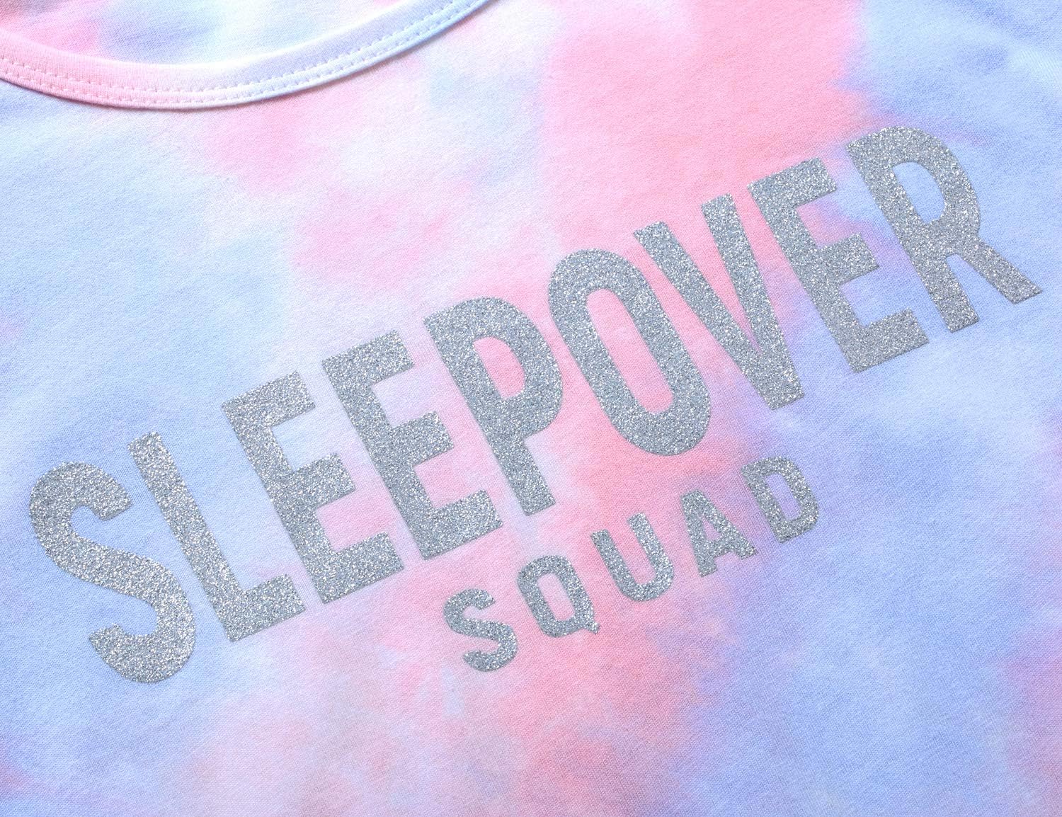 Beezizac Tie Dye Pajamas for Girls - 100% Cotton Glitter Butterfly Cat Summer Short Sleeve PJ Set Tween Clothes Size 4T - 18 - Image 5