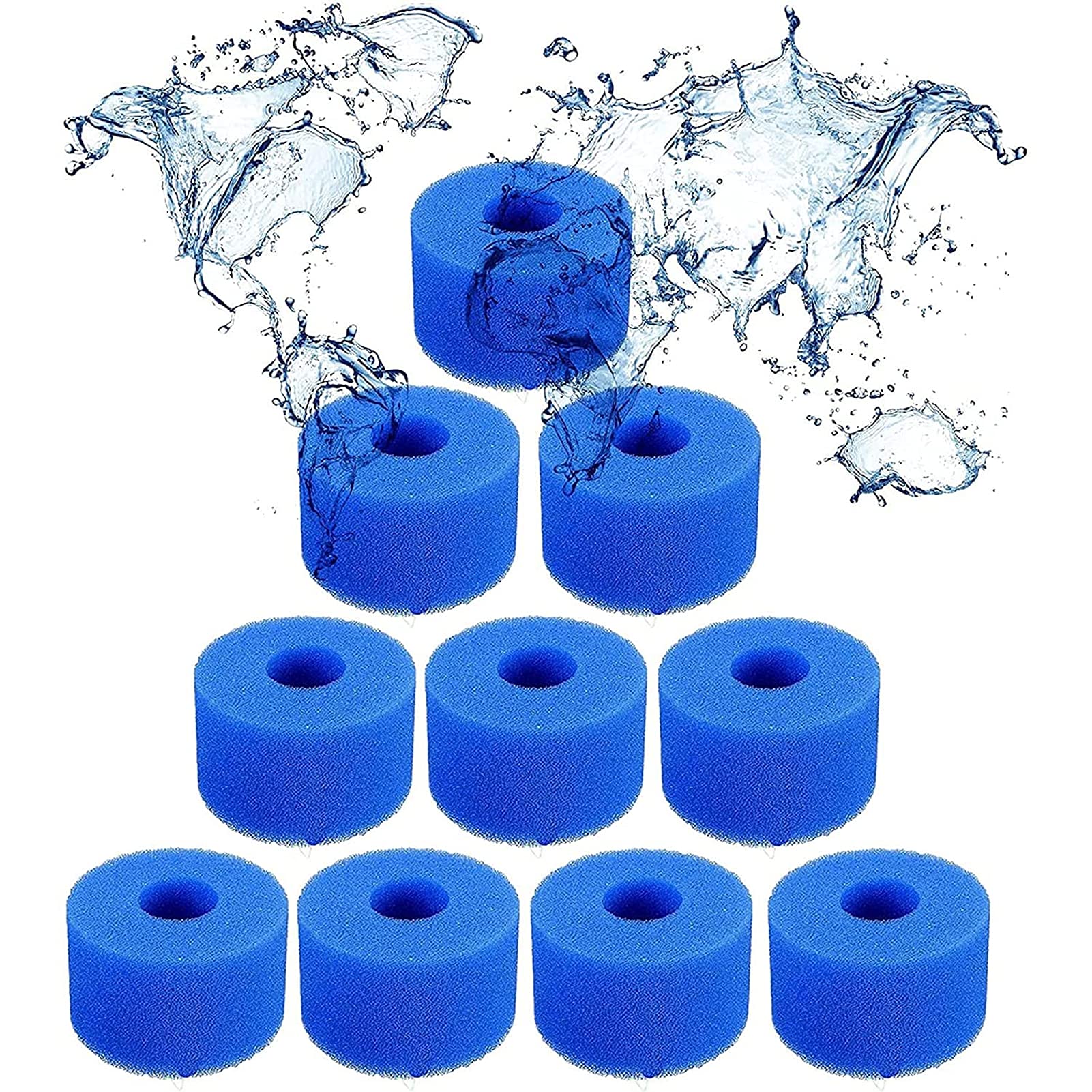 10 Paquet de Filtre à Mousse de Piscine - Cartouche de Filtre à éponge réutilisable Piscine Nettoyant Filtre de Filtre de Filtre pour Type H/A / S1 / I/II/VI/D/VII/B,10 Type VII/D