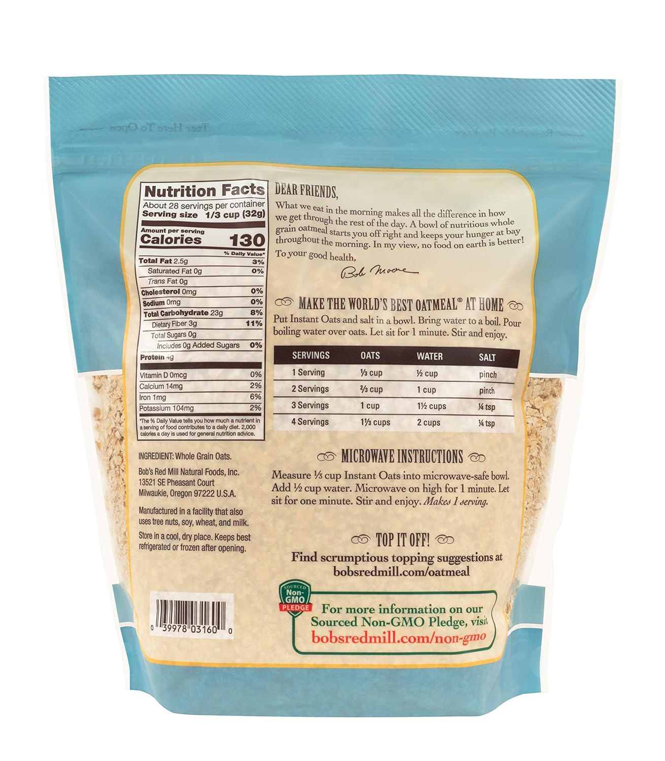 Bob's Red Mill Instant Rolled Oats, 32-ounce (Pack of 4)