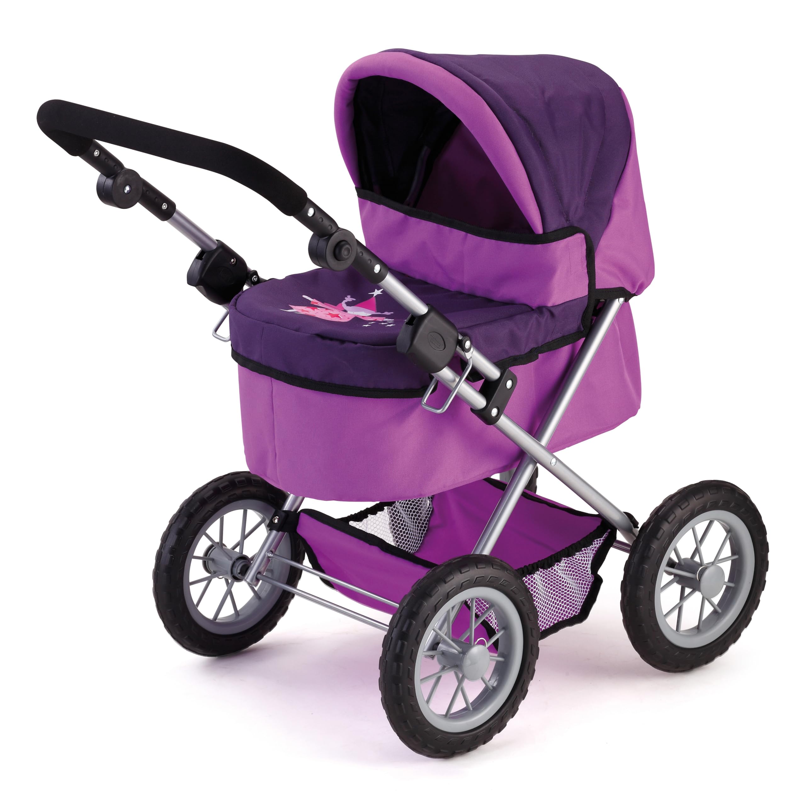 Bayer Design - Poussette Landau pour Poupée - Trendy - Réglable, pliable (67 x 41 x 67 cm) | poignée réglable en hauteur, pliable, grandes roues adaptées à tous les types de terrain, pour les enfants à partir de 3 ans
