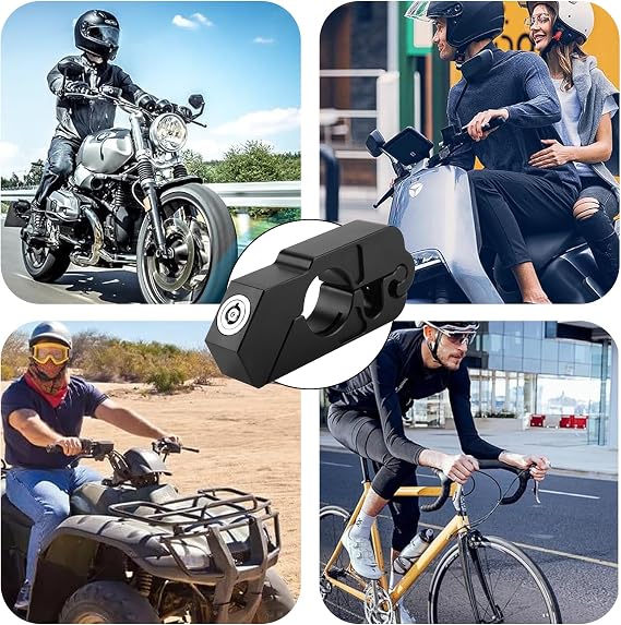 Universal Motorcycle Lock with Key, Anti-Theft Throttle Lock for Motorbike & ATV, Grip Brake Lock for Riding Protection (Black)