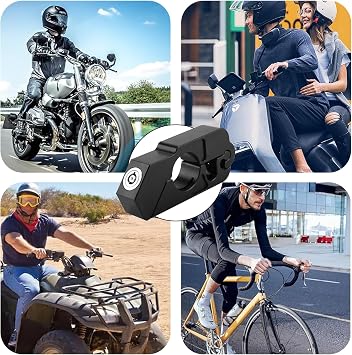 Universal Motorcycle Lock with Key, Anti-Theft Throttle Lock for Motorbike & ATV, Grip Brake Lock for Riding Protection (Black)