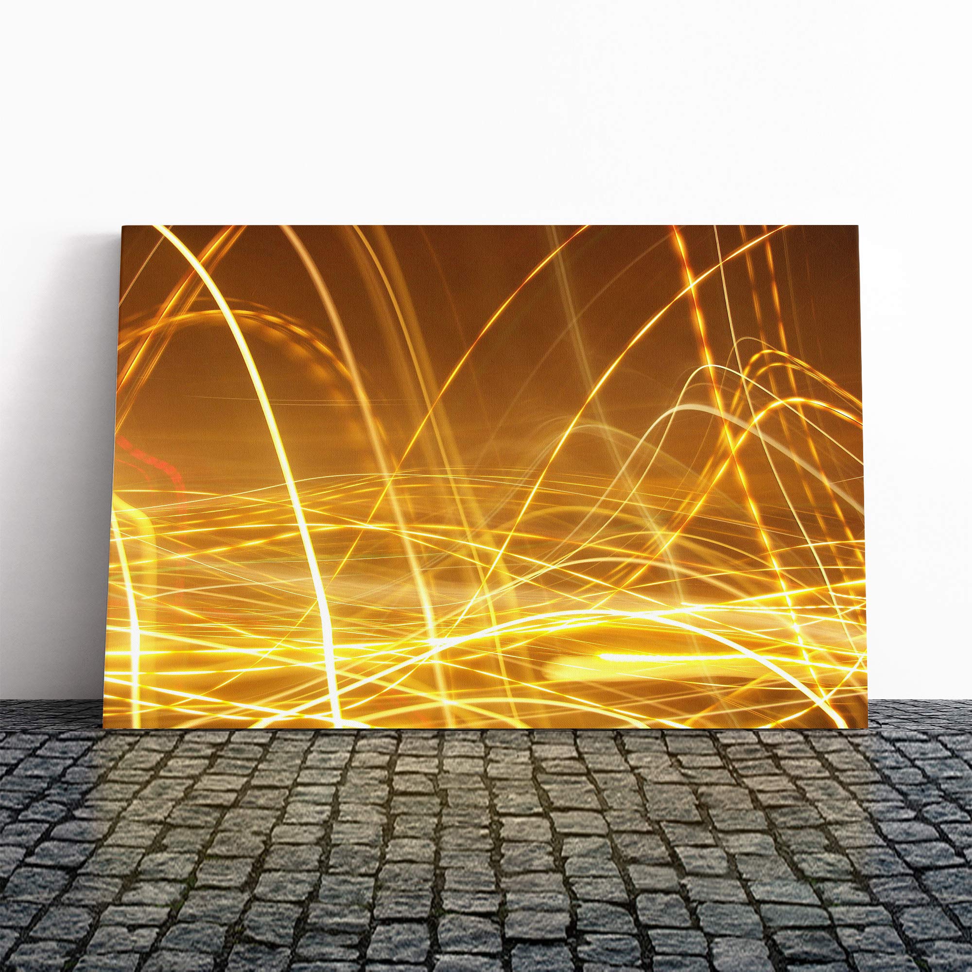 Wall Orange Abstract Art (12) Canvas Print | Gallery Wrapped 30mm Frame Wall Art | 20x14 inches | Ready to Hang | Abstract Still Life Picture | Living Room Bedroom Lounge Office