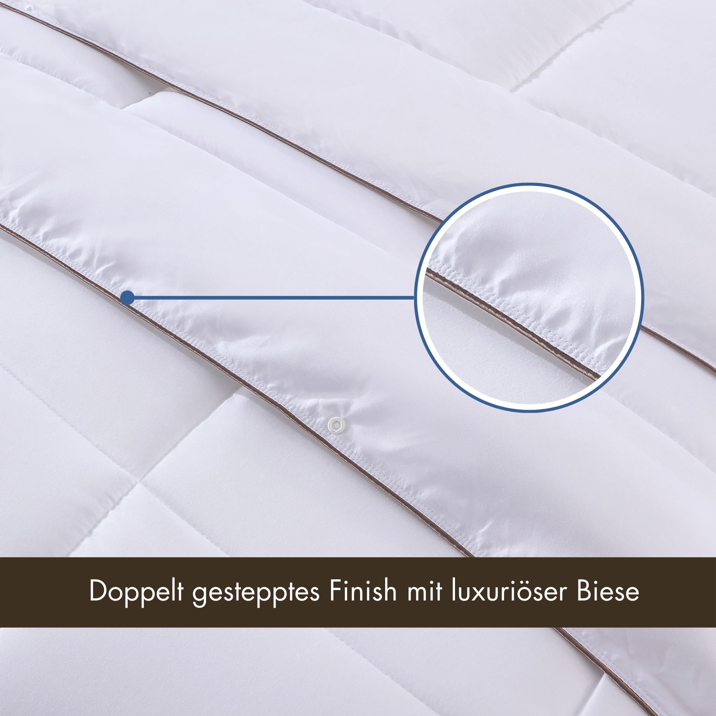 Nora Home Bettdecke 155x220 4 Jahreszeiten 2 teiling Antimilben. Sommerdecke 125 GSM + Ganzjahresdecke 250 GSM = Winterdecke 375 GSM. 2 Steppdecke für Vierjahreszeiten/Sommer/Winter. Oeko-TEX - Duo