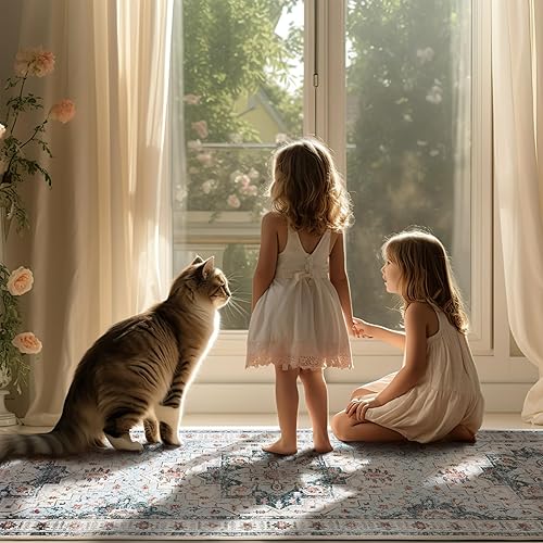 Miniatura 7 de Alfombra lavable de 2 x 6 pies, antideslizante, vintage, para pasillo, alfombra de pasillo de cocina ultrafina, alfombra para pasillo de baño,