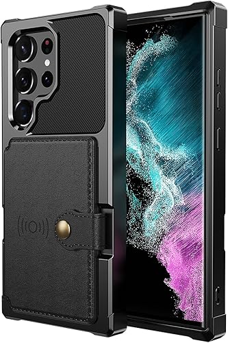 Miniatura 6 de Funda para Samsung Galaxy S23 Ultra con Portarjetas, Compatible con Soporte Magnético para Automóvil, Resistente a los Golpes de Servicio Pesado