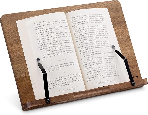 Navaris Hands-Free Cookbook Holder with Adjustable Page Holders