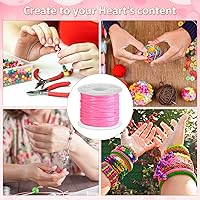 Vista 6 de Janinka Gimp - Juego de cordón de plástico con 24 rollos de cordón de pulsera Gimp, 24 piezas de cierre de langosta para joyería, 24 piezas, llavero