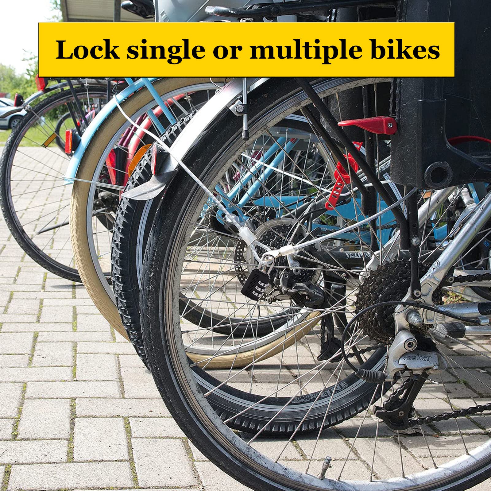 4 Corde Sicurezza Acciaio Inox Per Bici - Cavo Flessibile Doppio Anello Con Moschettone | 80cm X 3mm Per Casco E Bagagli - Foto 4