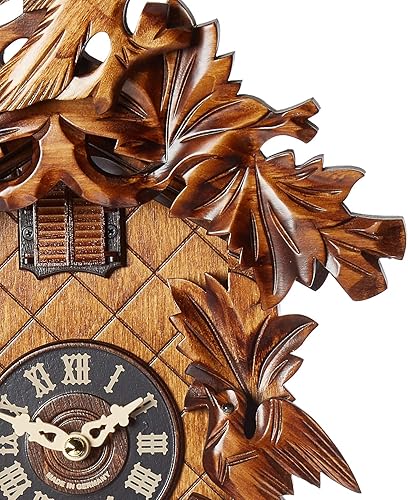 Miniatura 2 de 635QM Engstler - Reloj de cuco con pilas, tamaño completo, 14 pulgadas de alto x 10 pulgadas de ancho x 6 pulgadas de profundidad, marrón