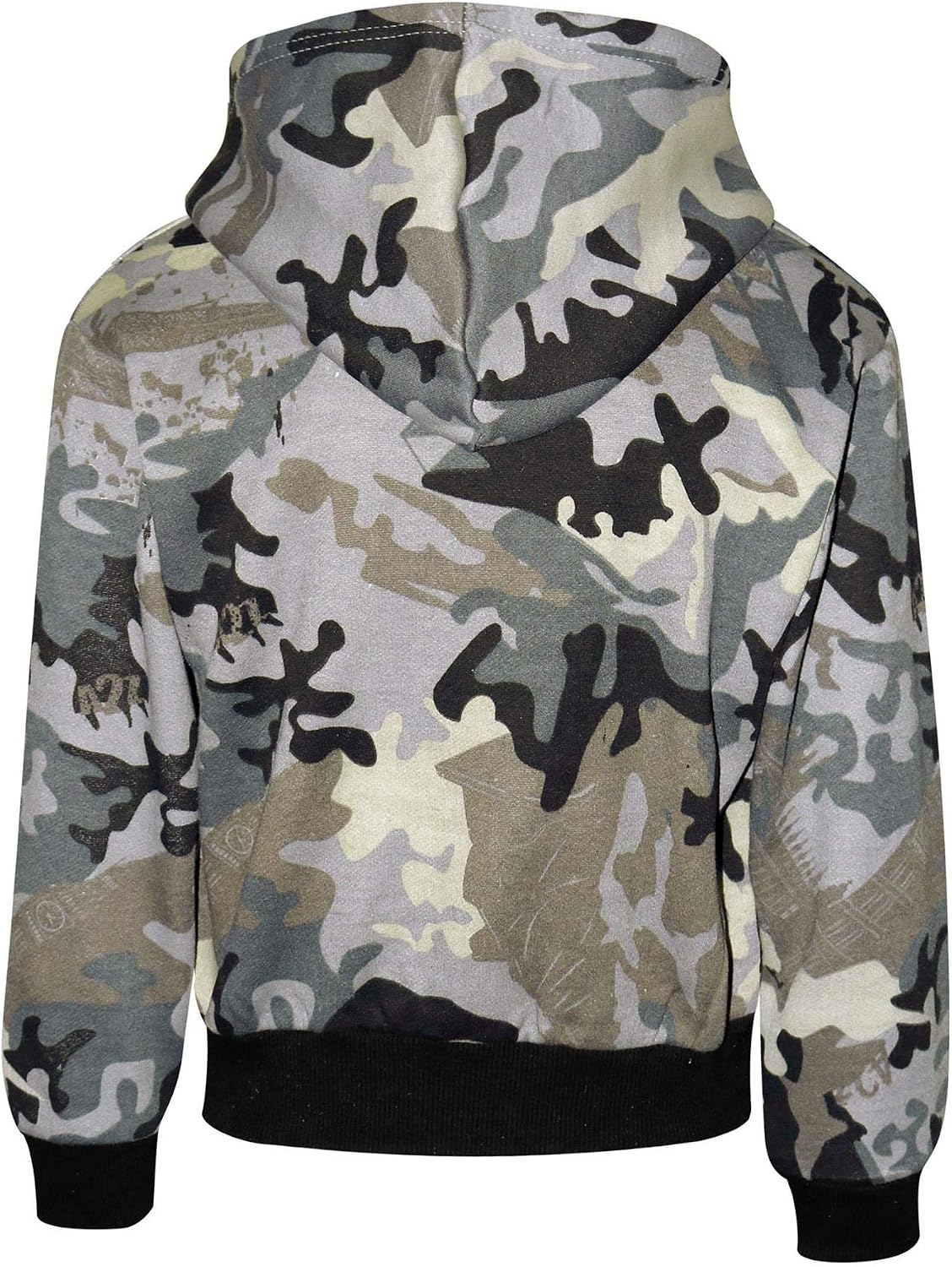 Kids Girls Tracksuit #Selfie Camouflage Charcoal Hooded Crop Top Bottom Jog Suit