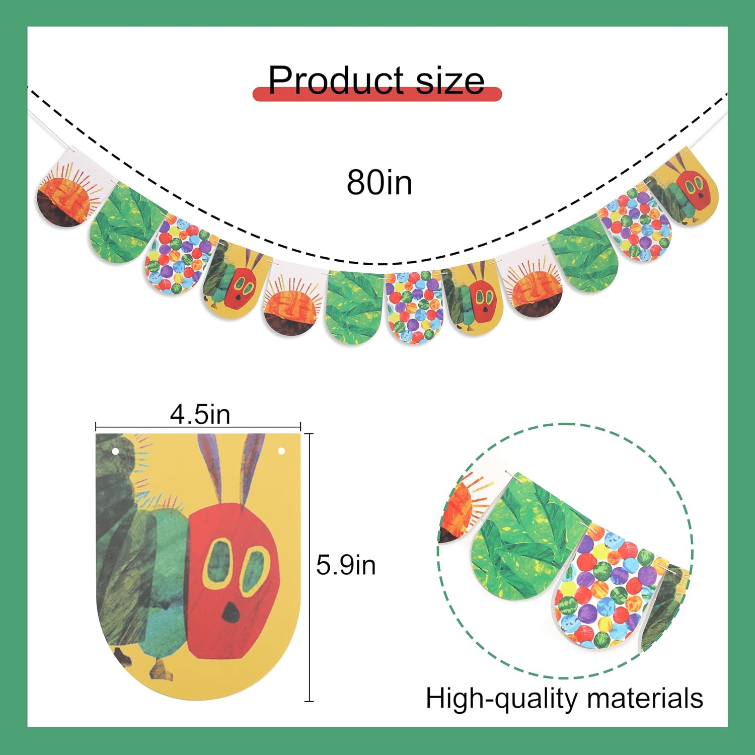 Hungry Caterpillar Bunting - Story Theme Party Decorations