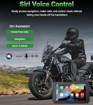 C3 Plus Motorcycle Carplay, 5-inch HD Touchscreen, Real-Time TPMS,GPS Navigation System Compatible with Apple CarPlay & Android Auto, IP67 Waterproof, Support Siri (for CarPlay only)