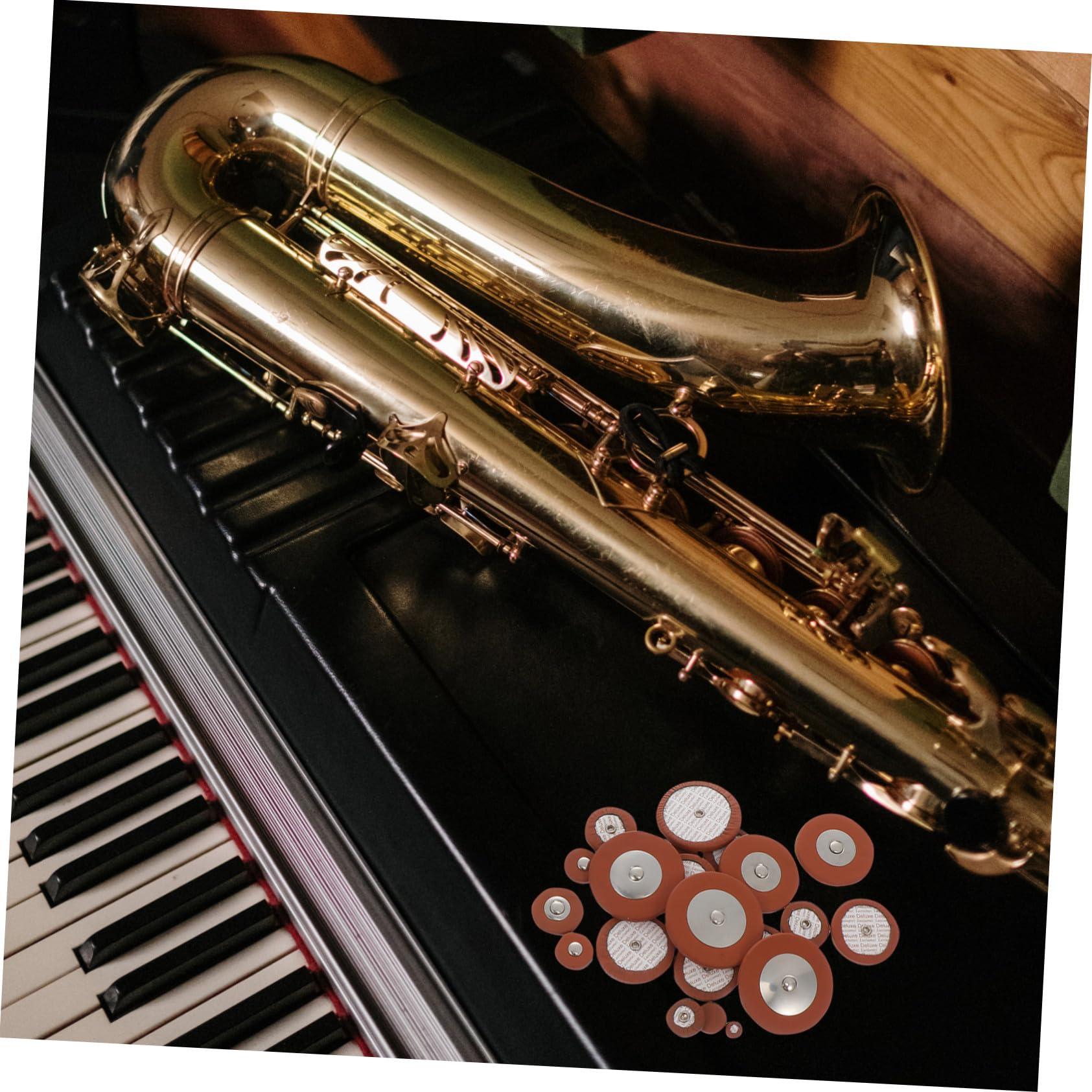 SOLUSTRE Altsaxophon Reparaturset mit Schrauben Federn und Polsterersatz aus Wolle und Metall Selbstgemacht Saxophon Ersatzteile für Blasinstrumentenwartung Zufällige Farbe
