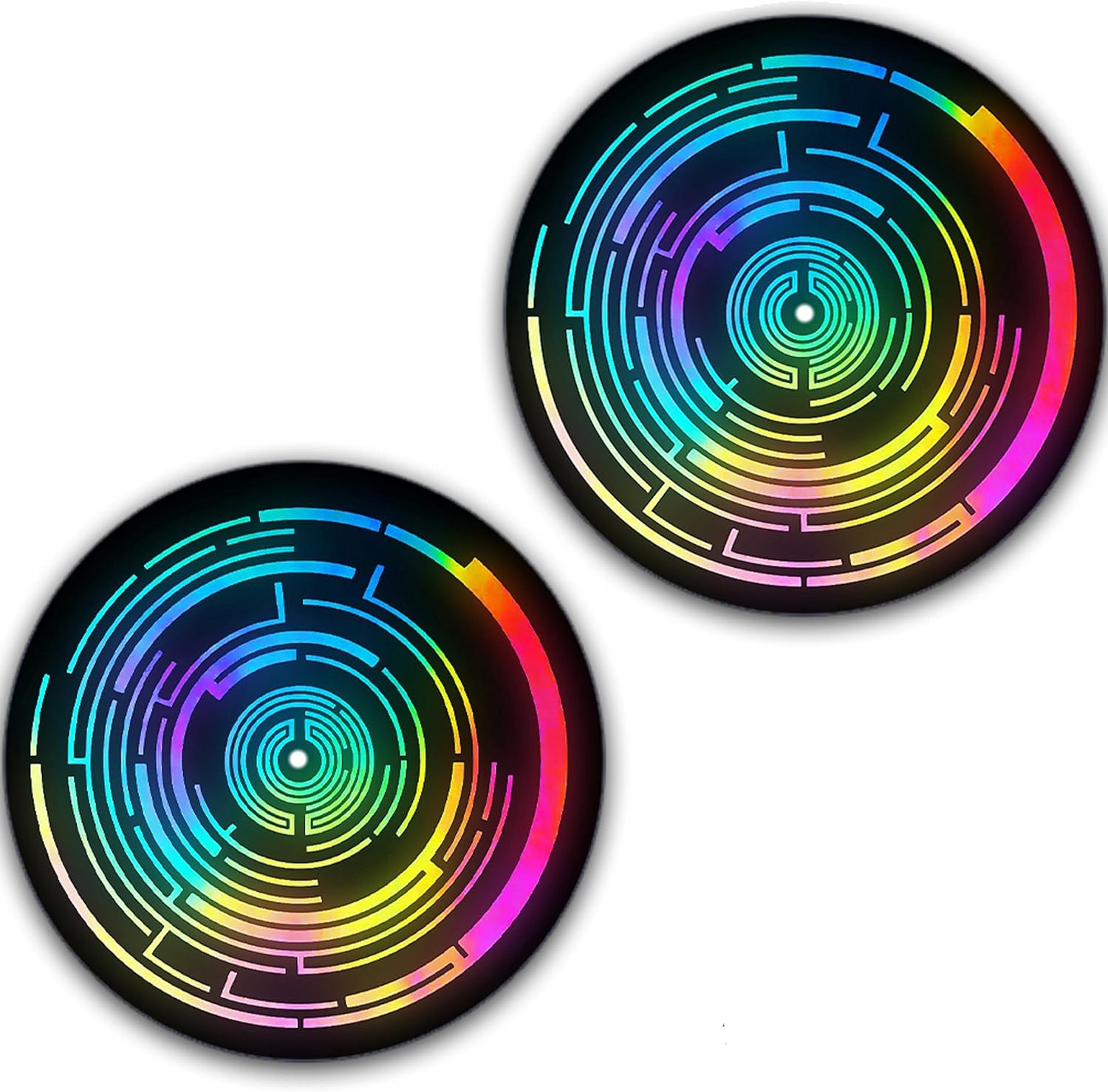 DJ One Pair Spiral Neon Lights Scratch Pad Vinyl Memorabilia 7" inch Slip Mat Portablism Turntable Slipmat DJ Platter Pad x2