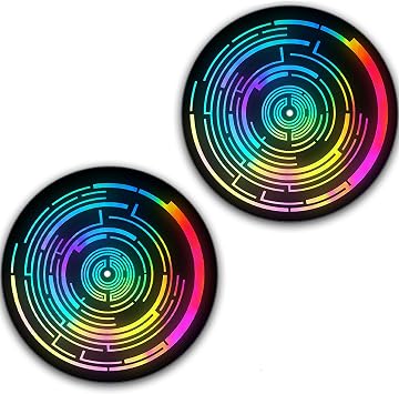 DJ One Pair Spiral Neon Lights Scratch Pad Vinyl Memorabilia 7" inch Slip Mat Portablism Turntable Slipmat DJ Platter Pad x2