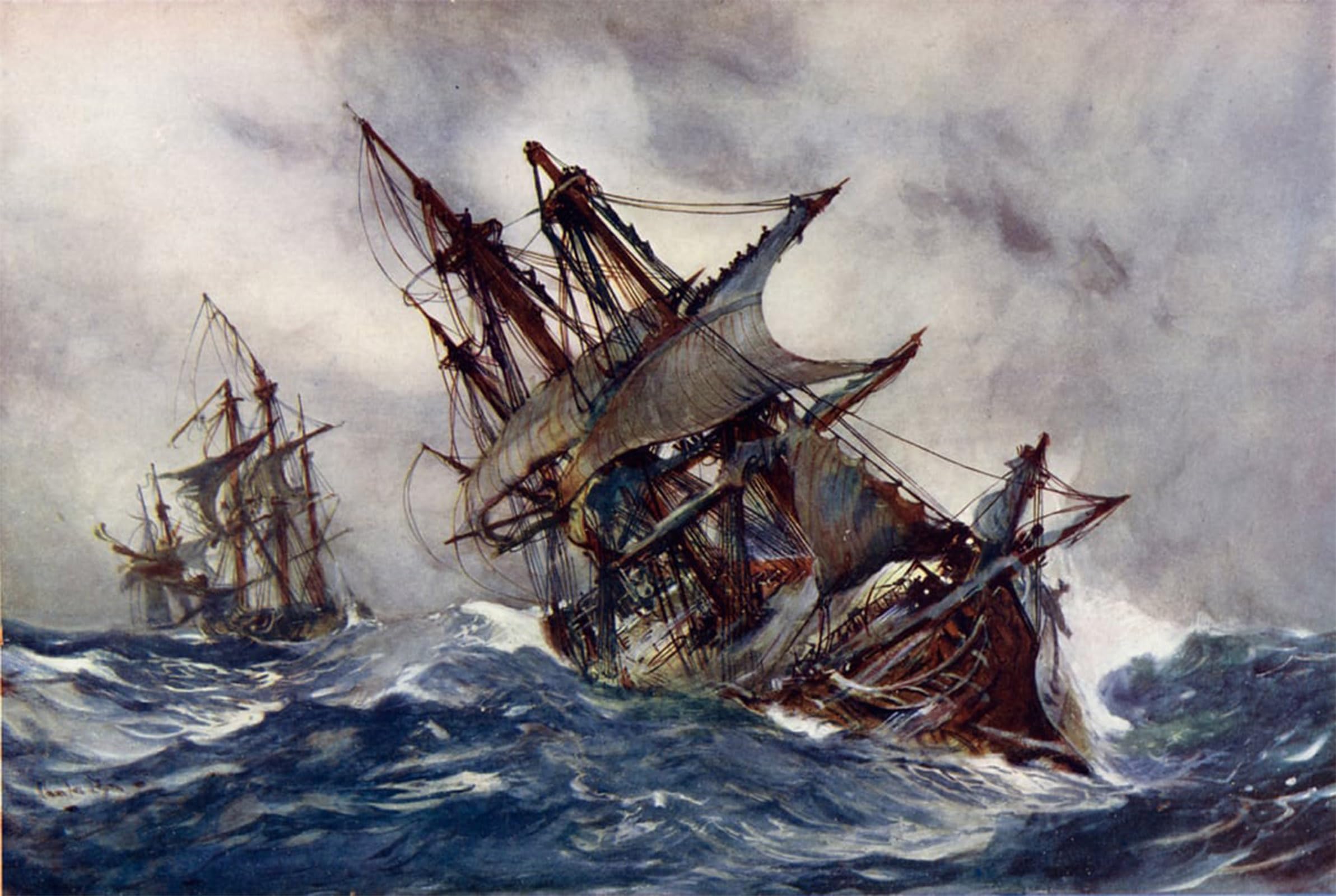 ARTXLXXBN Famous Print Painting Colorful Art Print the Fame with Foul weather by Charles Edward Canvas Art Decorations for Home Decor 60x90cm