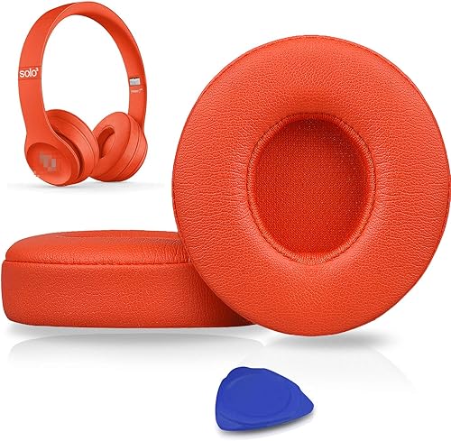 Almohadillas profesionales de repuesto para los oídos, almohadillas compatibles con Beats Solo2 y Solo3 auriculares inalámbricos con cuero de