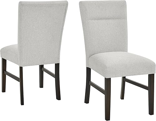 Miniatura 7 de Roundhill Furniture Madison - Juego de 2 sillas de comedor tapizadas contemporáneas, color gris