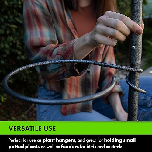 Miniatura 3 de Yard Butler YT-- Jardín colgante de árbol de 5 yardas tres ganchos de pastor para colgar plantas en exteriores o interiores dos soportes circulares
