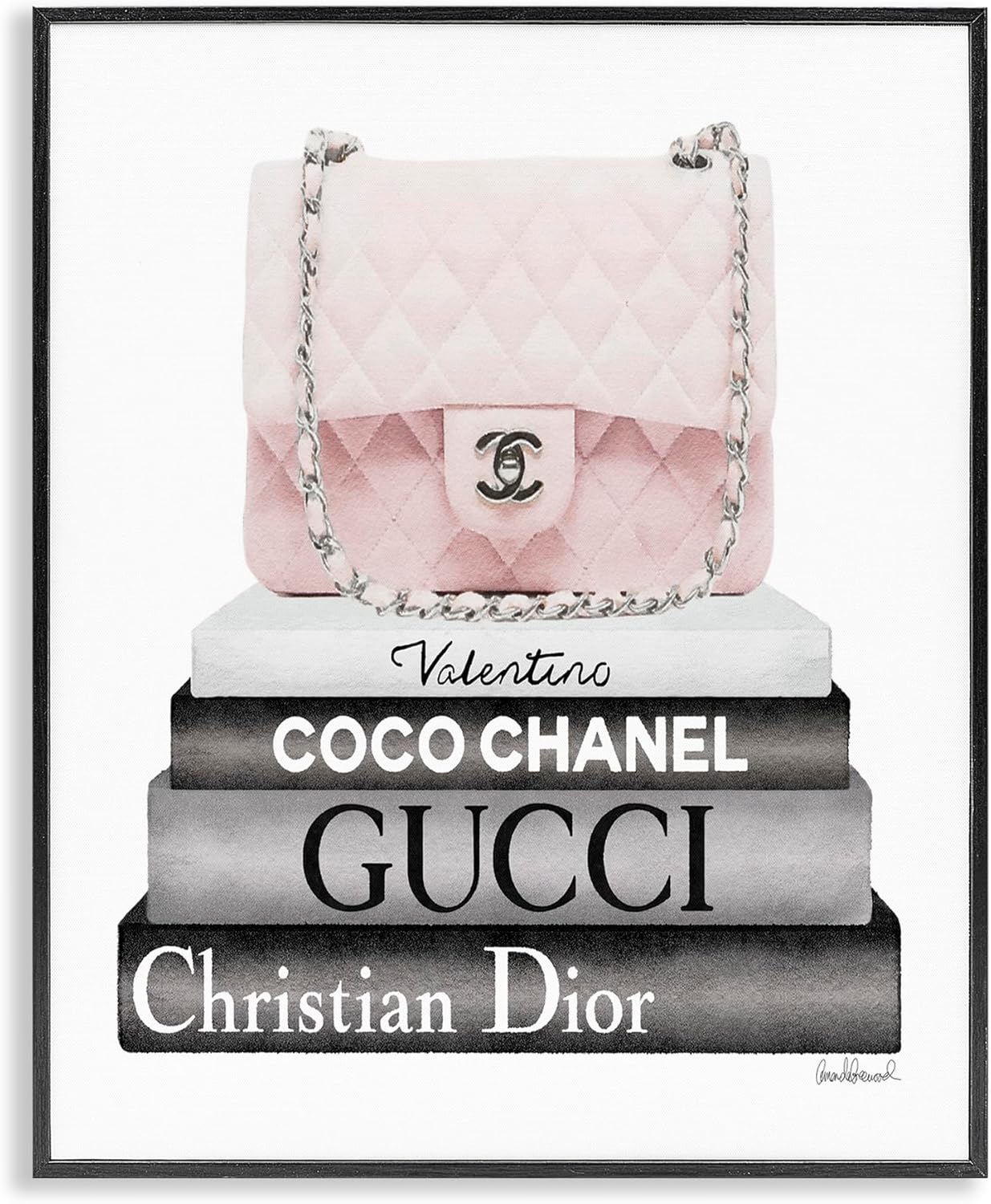 Stupell Industries Pink Quilted Purse on Modern Chic Bookstack