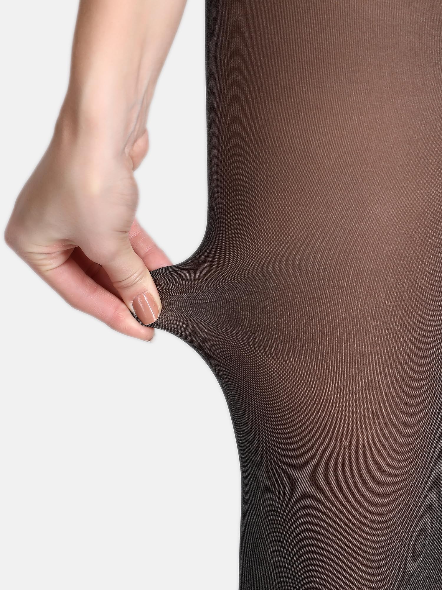NEXT2SKIN Women’s Dual Tone Faux Sheer Pantyhose Stockings | Soft Stretch Transparent Look Tights (Black, One Size) 1