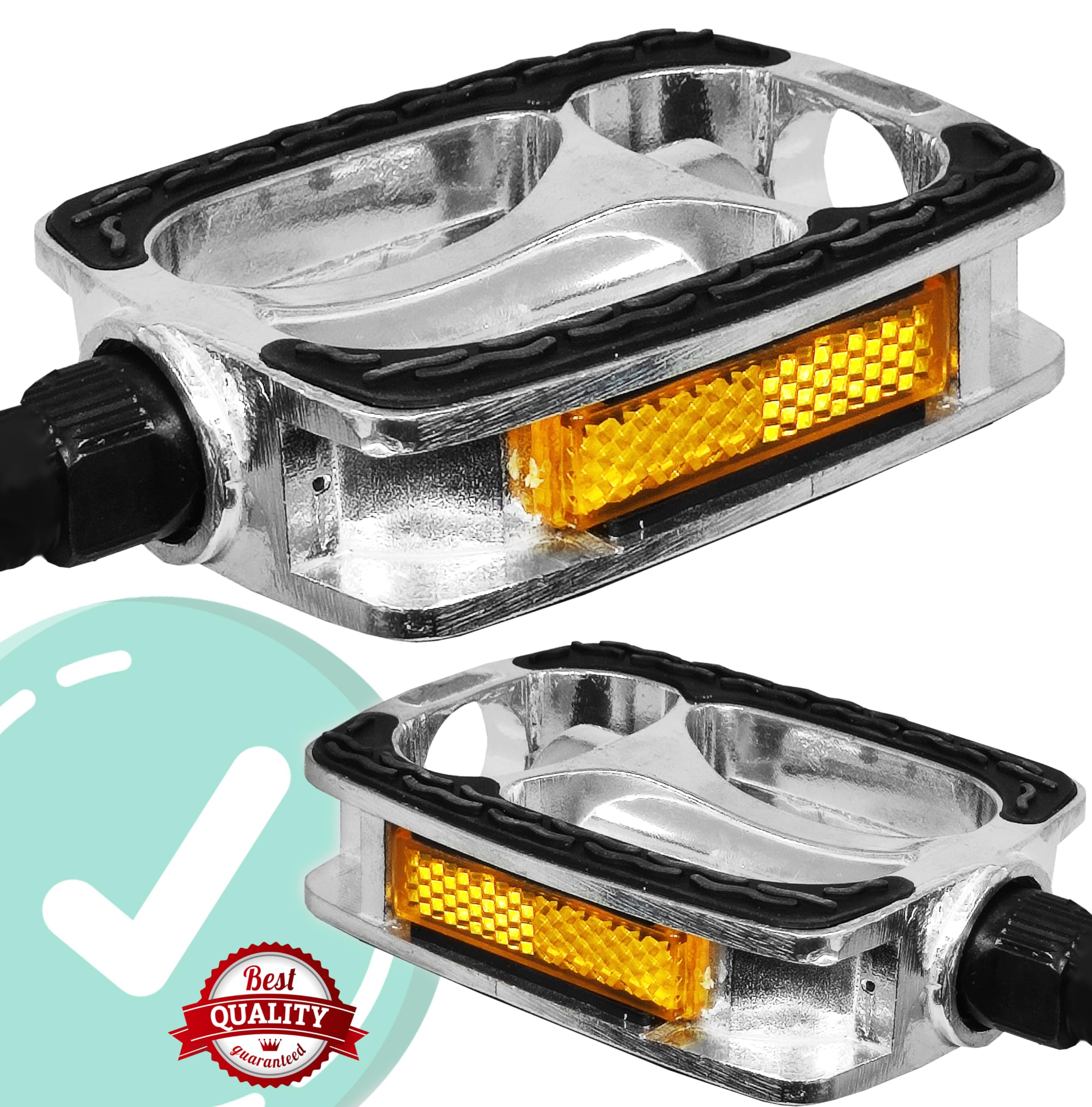 Pedali Per Bici Universali Antiscivolo Con Catarifrangenti | Cromati Per MTB, City Bike, Mountain Bike - Coppia - Foto 7