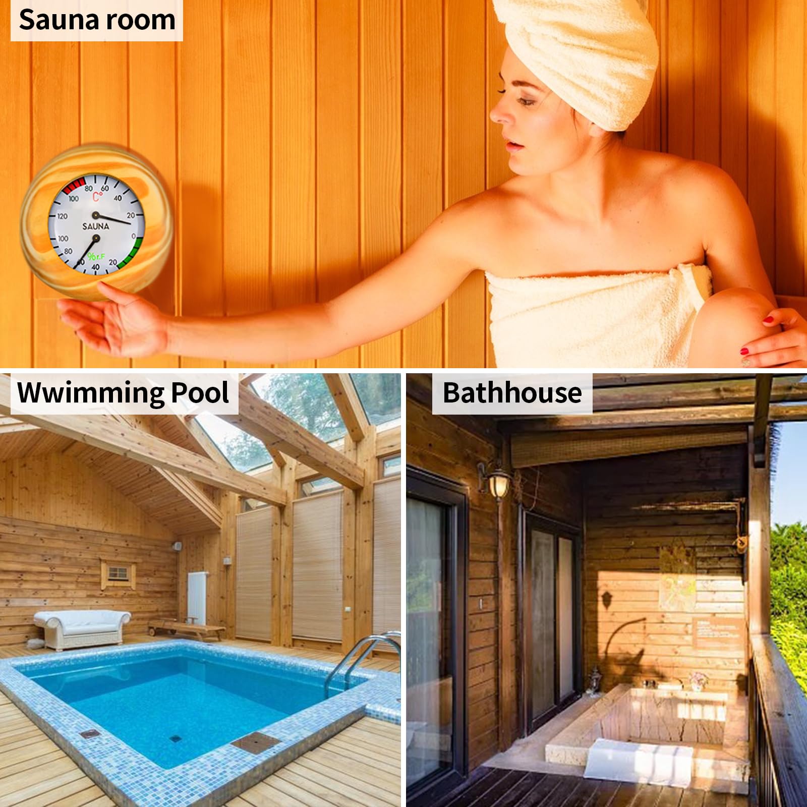 Thermomètre de sauna hygromètre [fonction 2 en 1]