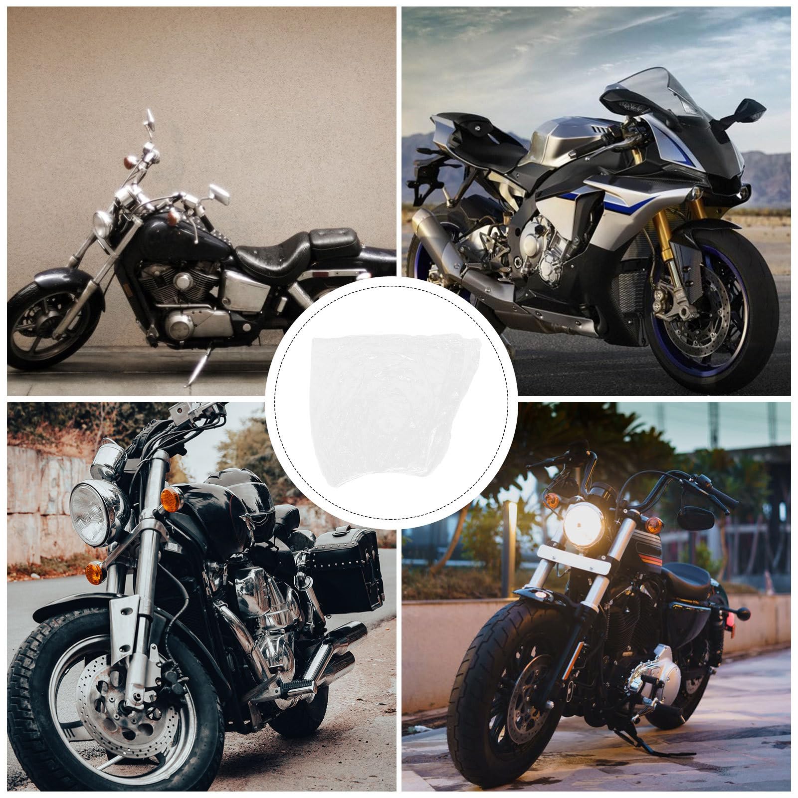 Cubierta Transparente Motocicleta XL - Impermeable, Antipolvo, UV, Para Modelos 1.9-2.1 M, Polietileno