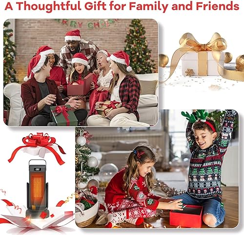 Miniatura 7 de Calentadores para uso en interiores, calentador de espacio para habitaciones grandes con ángulo ajustable de 60 oscilante 3D, termostato, 4 modos de