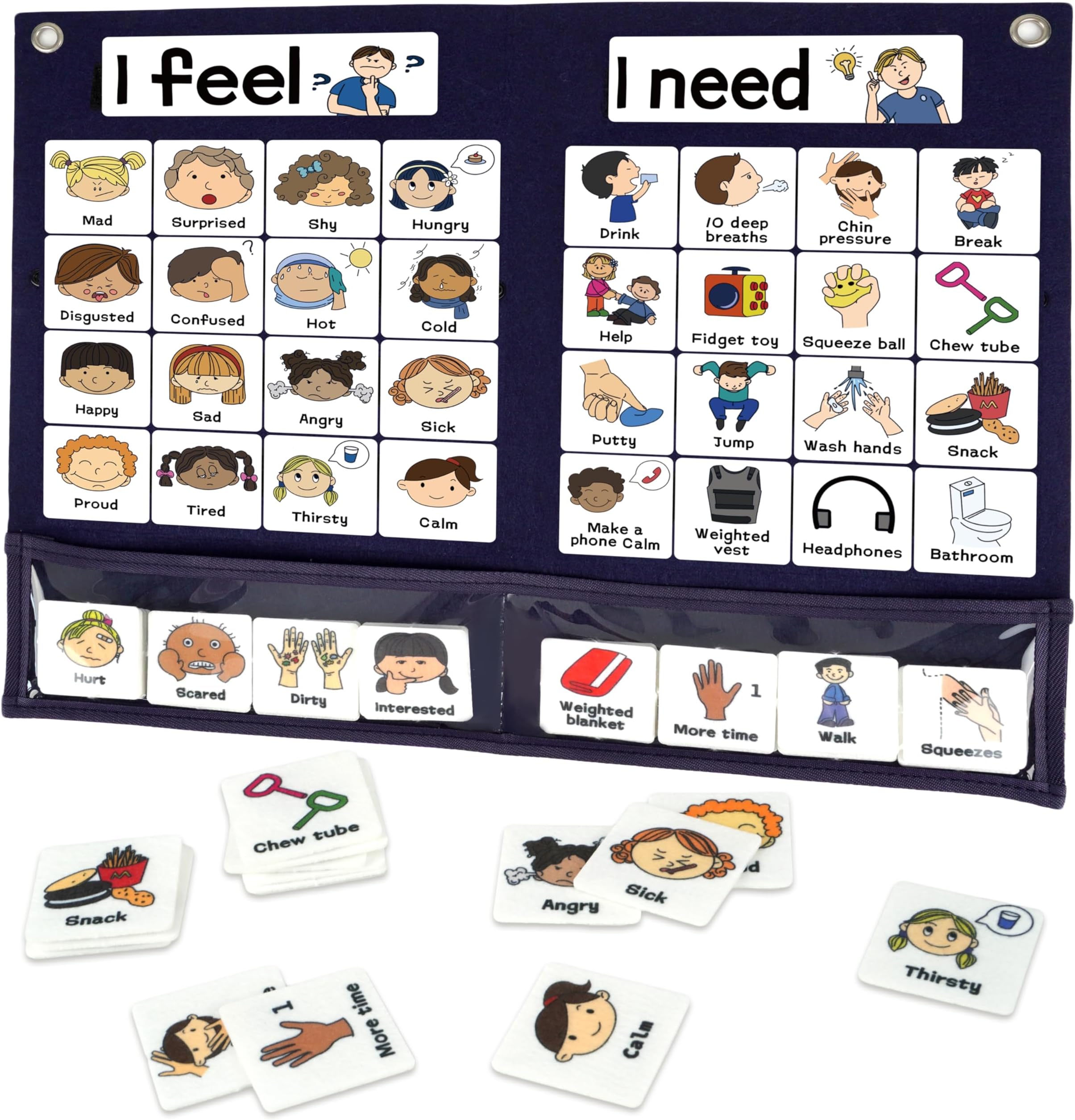 Feelings Chart, Calm Down Corner Supplies, Daycare Essentials, Social Emotional Learning Activities, Autism Learning Materials, ADHD Tools for Classroom Daycare & Home