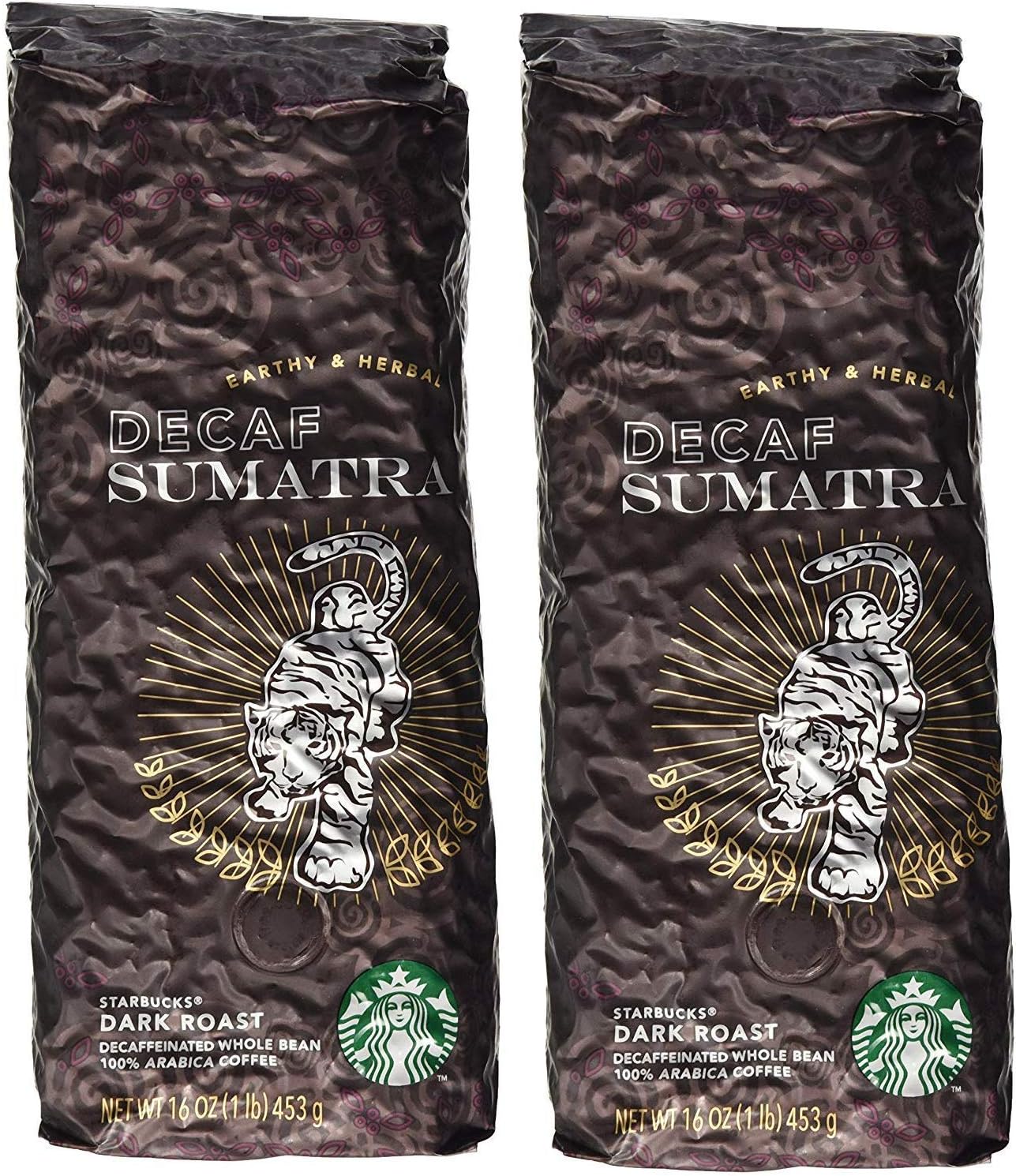 Starbucks Decaf Sumatra, Whole Bean Coffee 2 LBS