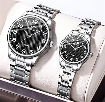 JewelryWe Watches Men Women Analogue Quartz Wrist Watch 30 m Waterproof Stainless Steel Bracelet Business Casual Watch with Luminous Hands and Watch Tool Various Models